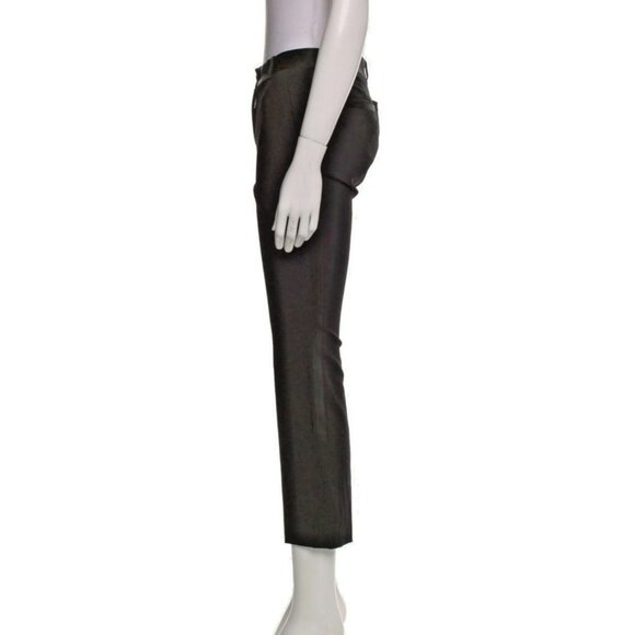 Dolce & Gabbana Pants US2-4|IT38 Black Tuxedo Wool Blend Stripe Straight Leg - Picture 8 of 8